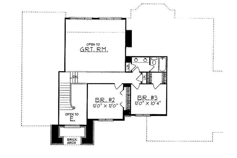 Architectural House Design - Floor Plan - Upper Floor for Traditional House Plan #70-1338 - 3 bed, 2.5 bath