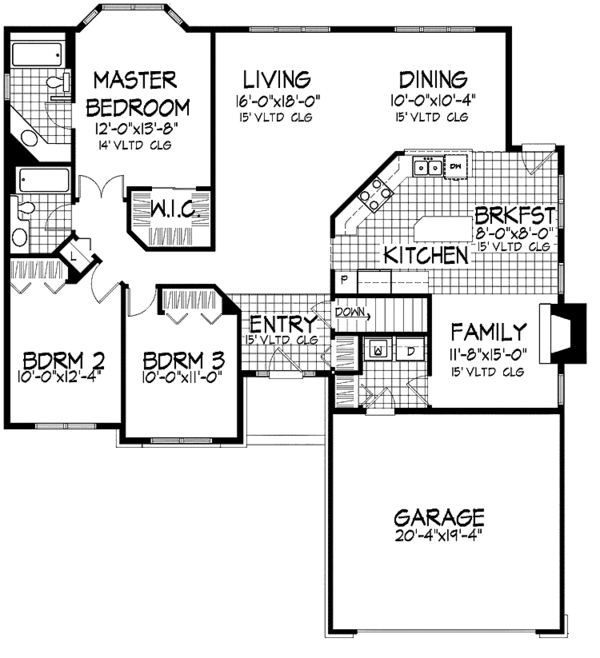 Architectural House Design - Ranch Floor Plan - Main Floor Plan #320-943