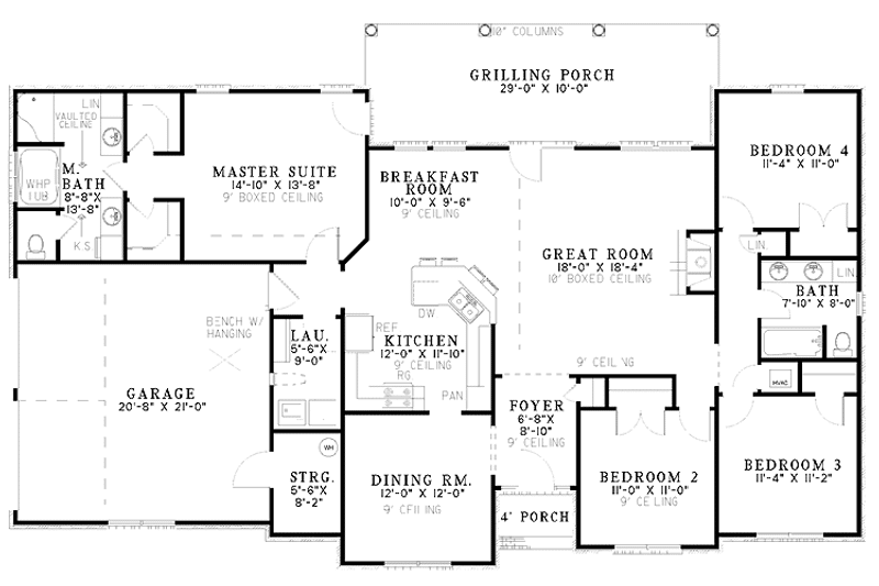 Dream House Plan - Floor Plan - Main Floor for European House Plan #17-2998 - 4 bed, 2 bath
