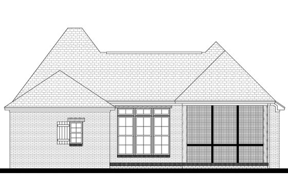 Exterior - Rear Elevation for European House Plan #430-92 - 3 bed, 2 bath