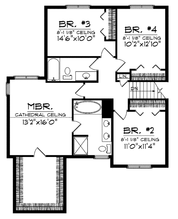 Home Plan - European Floor Plan - Upper Floor Plan #70-1400