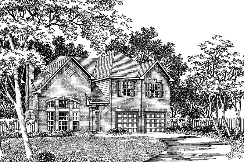 House Blueprint - Exterior - Front Elevation 3 for Traditional House Plan #952-148 - 4 bed, 2 bath