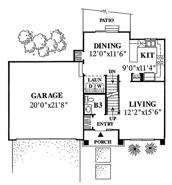 House Design - Country Floor Plan - Main Floor Plan #334-136