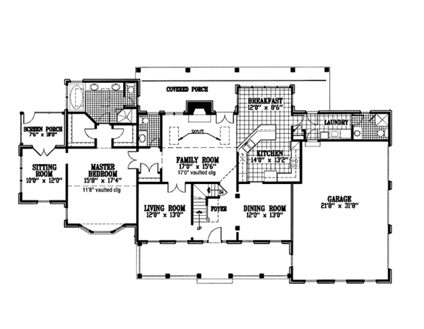 Architectural House Design - Country Floor Plan - Main Floor Plan #953-74