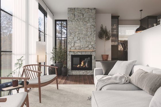 Interior - Family Room for European House Plan #23-2824 - 2 bed, 1 bath