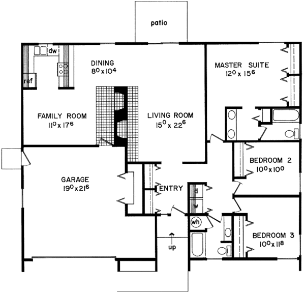 House Design - Ranch Floor Plan - Main Floor Plan #60-849