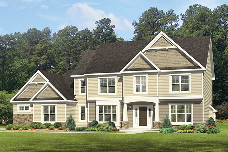 Dream House Plan - Exterior - Front Elevation 4 for Colonial House Plan #1010-165 - 4 bed, 2.5 bath