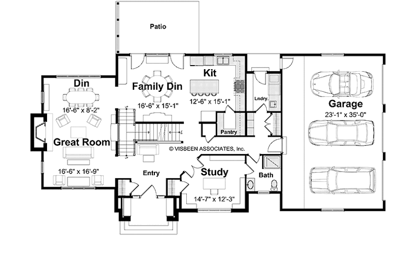 Home Plan - Floor Plan - Main Floor for Country House Plan #928-114 - 4 bed, 4 bath