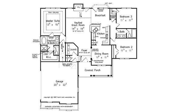 Floor Plan - Main Floor for Country House Plan #927-377 - 3 bed, 2 bath