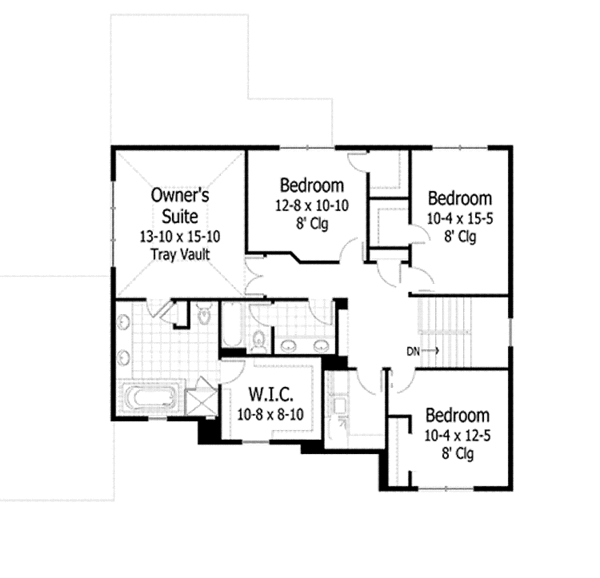 Home Plan - European Floor Plan - Upper Floor Plan #51-1107
