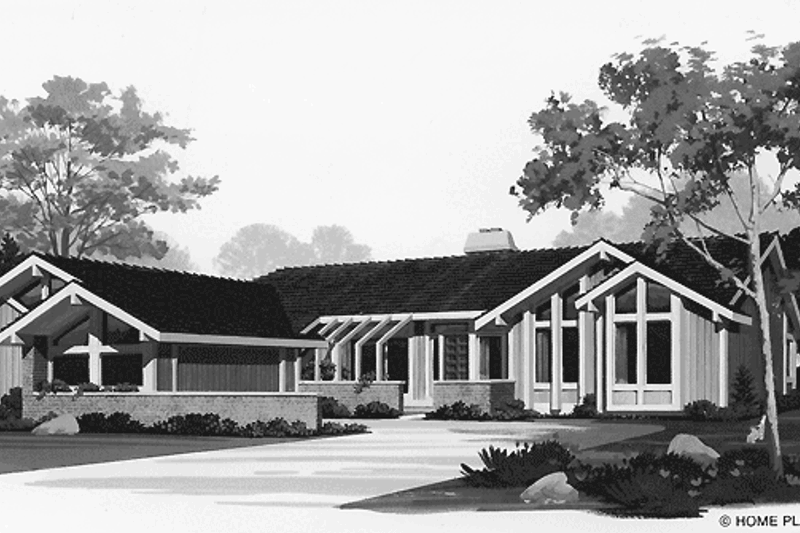 Home Plan - Contemporary Exterior - Front Elevation Plan #72-779