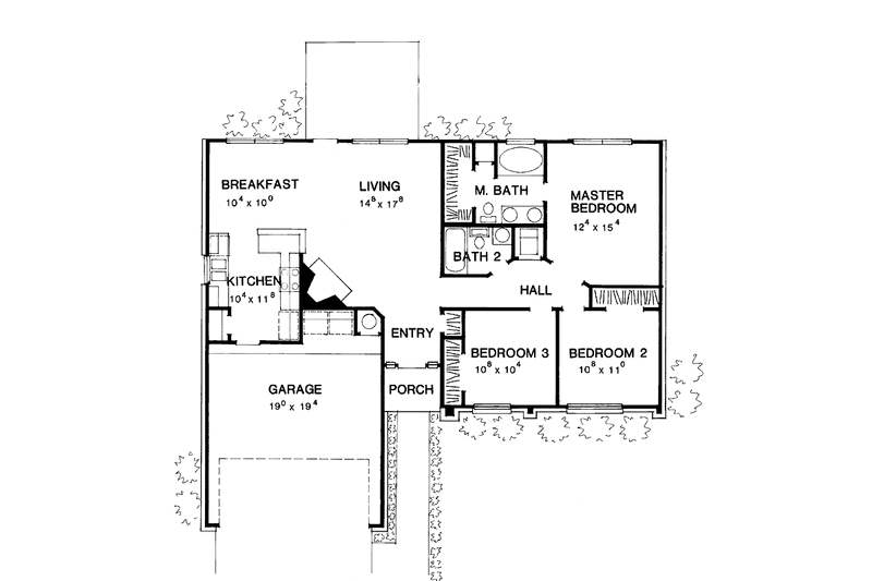 Architectural House Design - Floor Plan - Main Floor for European House Plan #472-53 - 3 bed, 2 bath