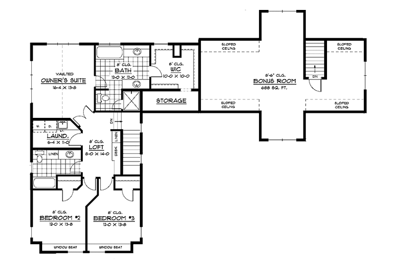 Home Plan - Floor Plan - Upper Floor for Traditional House Plan #51-654 - 3 bed, 2.5 bath