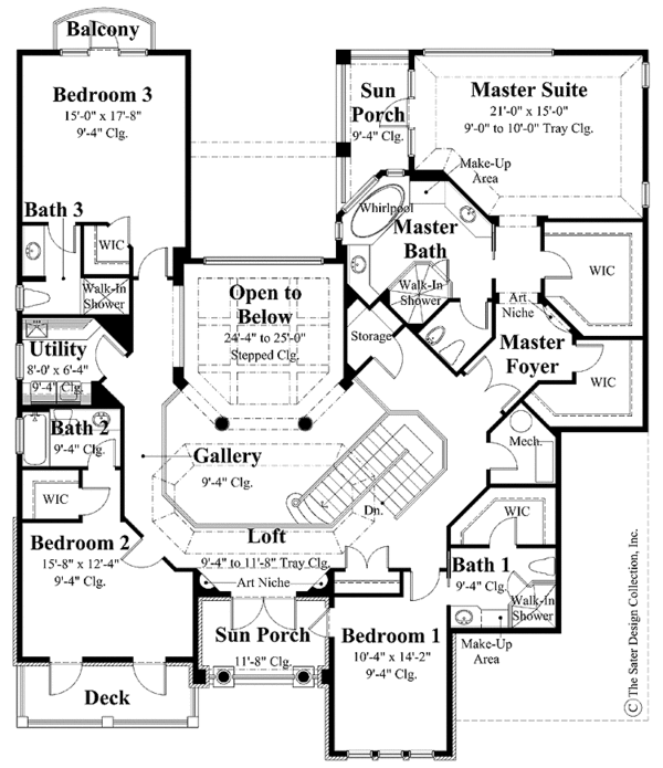 Architectural House Design - Mediterranean Floor Plan - Upper Floor Plan #930-289