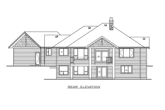 Exterior - Rear Elevation for Craftsman House Plan #1100-94 - 2 bed, 2 bath