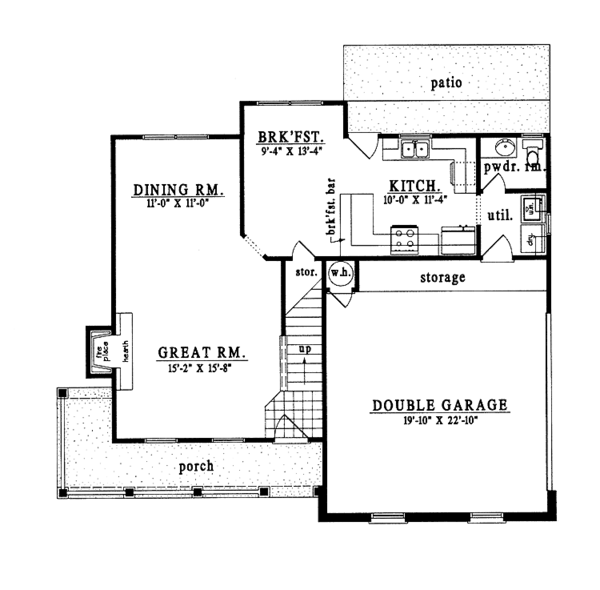 Architectural House Design - Country Floor Plan - Main Floor Plan #42-453