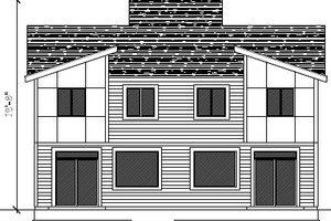 Exterior - Rear Elevation for Contemporary House Plan #112-181 - 3 bed, 2.5 bath