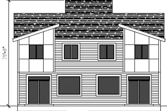 Exterior - Rear Elevation for Contemporary House Plan #112-181 - 3 bed, 2.5 bath