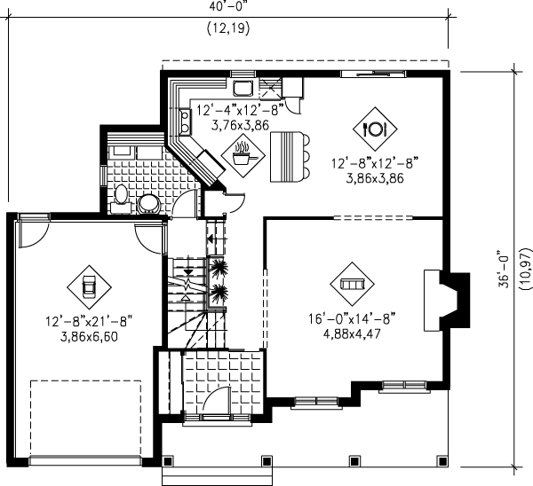 Home Plan - Traditional Floor Plan - Main Floor Plan #25-242
