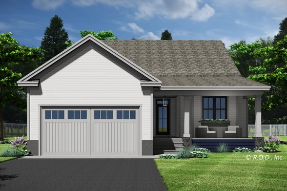 Exterior - Rear Elevation 1 for Farmhouse House Plan #51-1261 - 3 bed, 3.5 bath