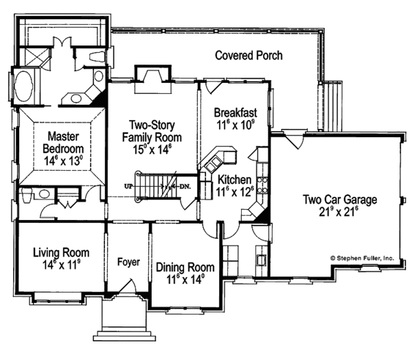 House Design - Traditional Floor Plan - Main Floor Plan #429-107