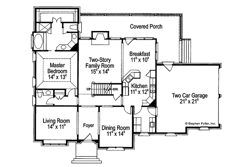 House Blueprint - Floor Plan - Main Floor for Traditional House Plan #429-107 - 3 bed, 3.5 bath