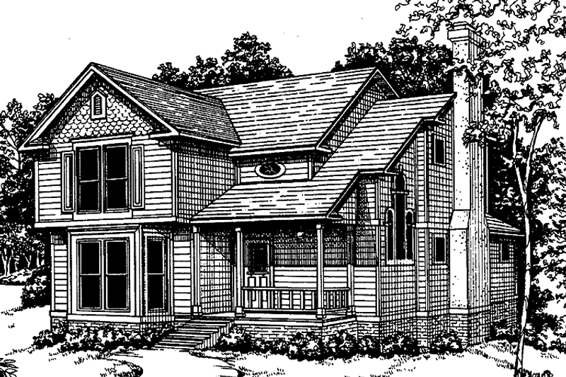 Architectural House Design - Country Exterior - Front Elevation Plan #30-276