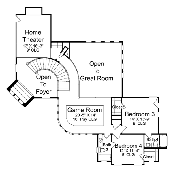 Dream House Plan - Mediterranean Floor Plan - Upper Floor Plan #952-196