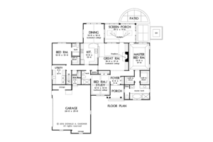 Floor Plan - Main Floor for Traditional House Plan #929-959 - 3 bed, 3 bath
