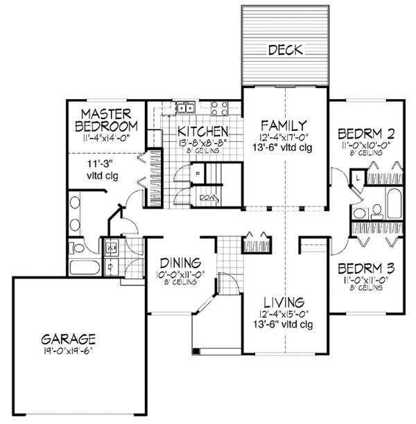 House Plan Design - Ranch Floor Plan - Main Floor Plan #320-750