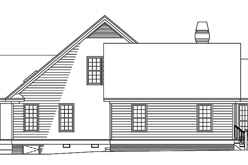 Home Plan - Exterior - Rear Elevation for Country House Plan #929-336 - 3 bed, 2 bath