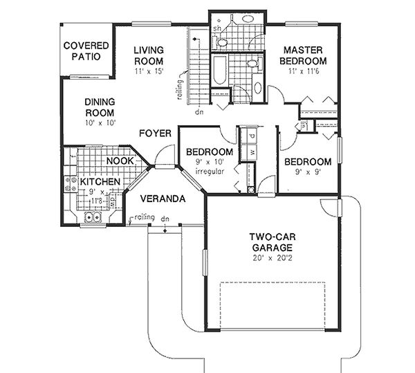 Architectural House Design - Ranch Floor Plan - Main Floor Plan #18-1001