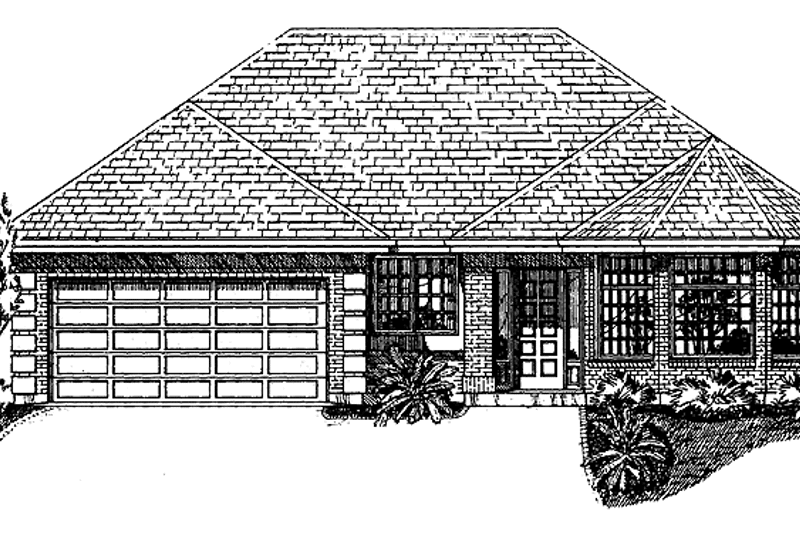 Dream House Plan - Exterior - Front Elevation 3 for Ranch House Plan #47-725 - 3 bed, 2 bath