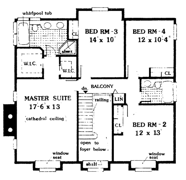 House Design - Country Floor Plan - Upper Floor Plan #3-234
