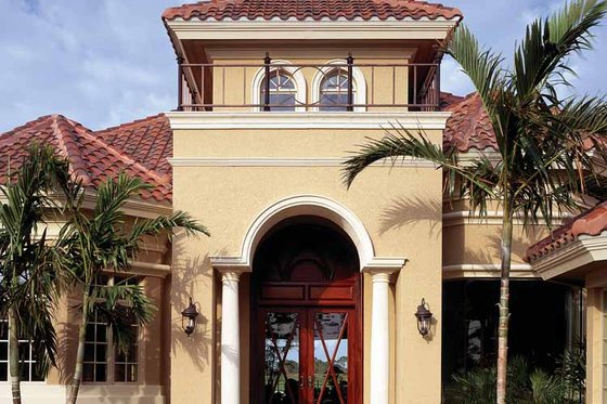 Exterior - Front Elevation 5 for Mediterranean House Plan #930-104 - 3 bed, 4.5 bath