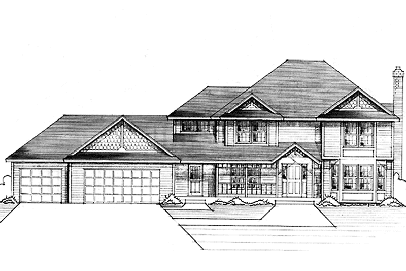 Dream House Plan - Exterior - Front Elevation 3 for Country House Plan #51-884 - 4 bed, 2.5 bath