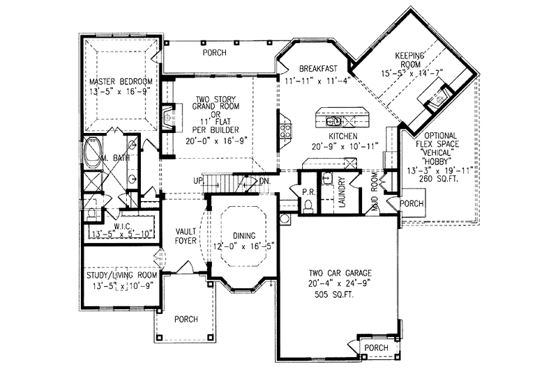 Home Plan - Floor Plan - Main Floor for Traditional House Plan #54-196 - 4 bed, 3.5 bath