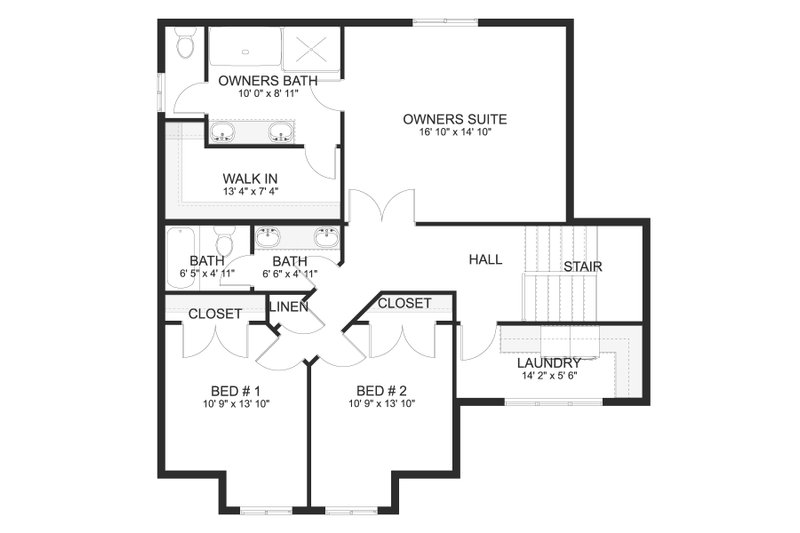 Architectural House Design - Floor Plan - Upper Floor for Traditional House Plan #1060-448 - 3 bed, 2.5 bath