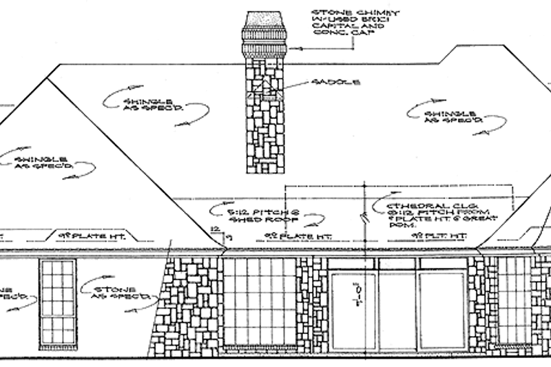 Dream House Plan - Exterior - Rear Elevation for Country House Plan #310-1159 - 4 bed, 3.5 bath