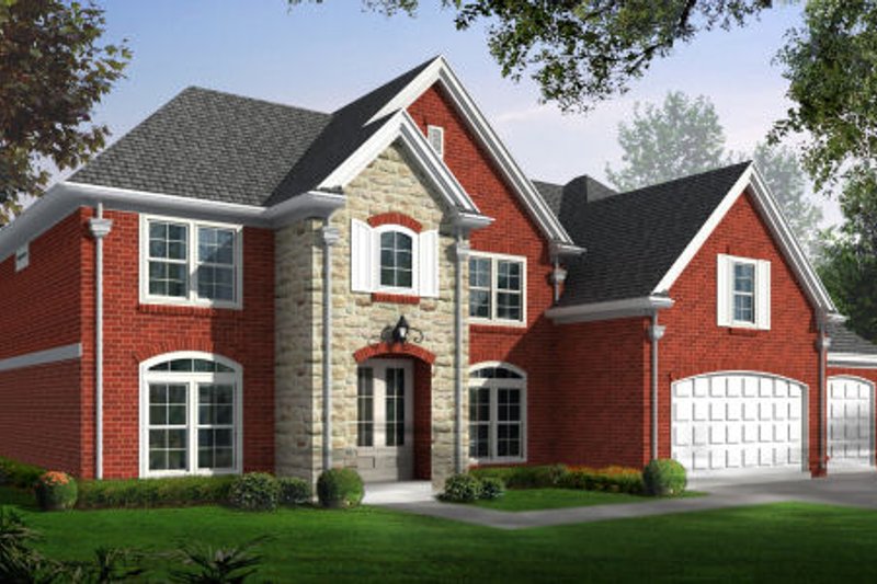 Exterior - Front Elevation 2 for Traditional House Plan #81-13739 - 4 bed, 3.5 bath