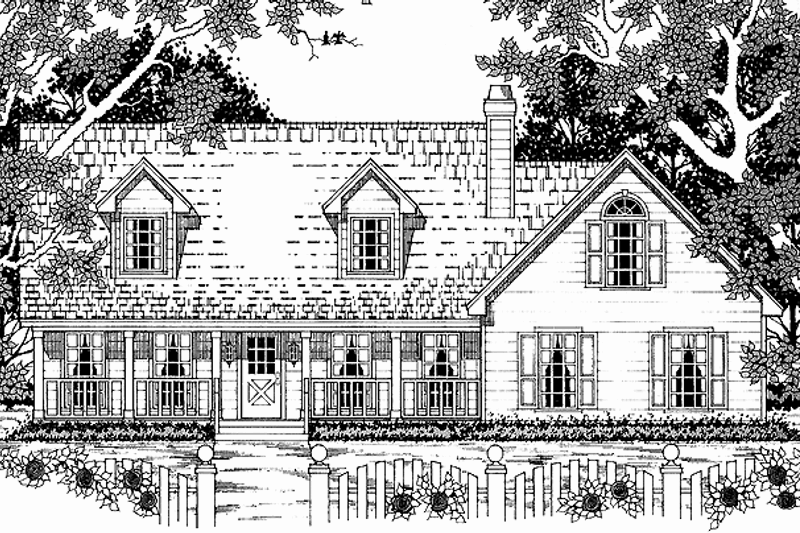 Home Plan - Country Exterior - Front Elevation Plan #42-437