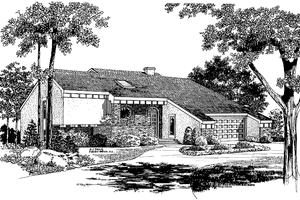 Contemporary Exterior - Front Elevation Plan #72-771