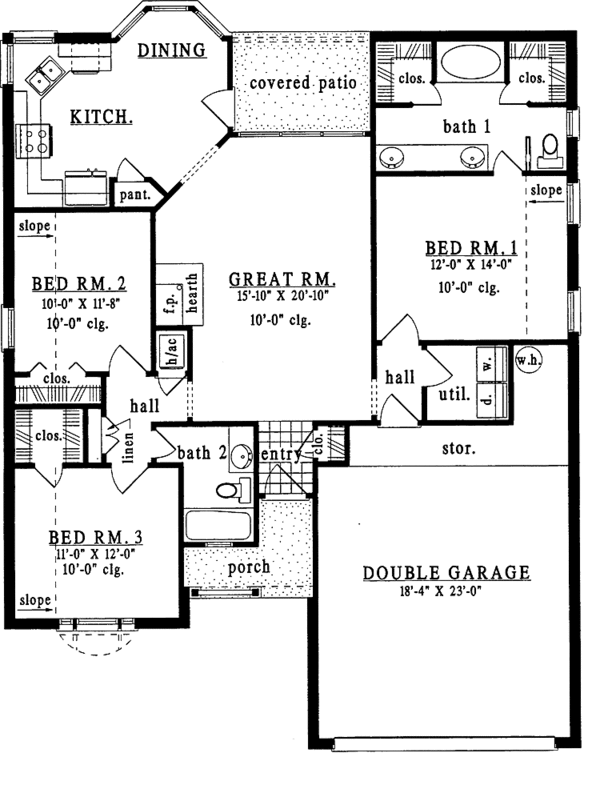 House Plan Design - Ranch Floor Plan - Main Floor Plan #42-441