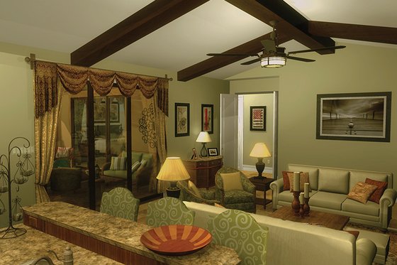 Interior - Family Room 1 for Mediterranean House Plan #930-434 - 3 bed, 4 bath