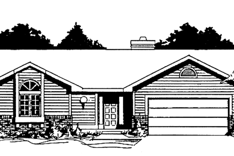 House Blueprint - Ranch Exterior - Front Elevation Plan #58-215