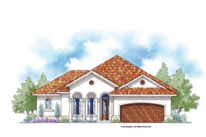 Exterior - Front Elevation 3 for Mediterranean House Plan #938-22 - 3 bed, 2 bath