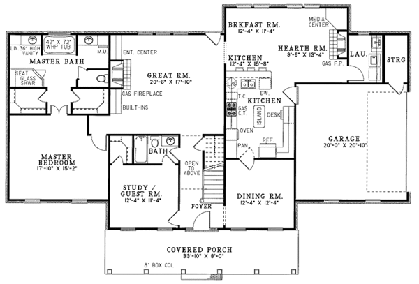 House Plan Design - Country Floor Plan - Main Floor Plan #17-2633