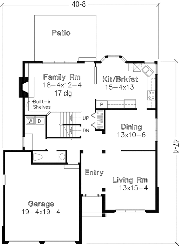 House Plan Design - Prairie Floor Plan - Main Floor Plan #320-1073