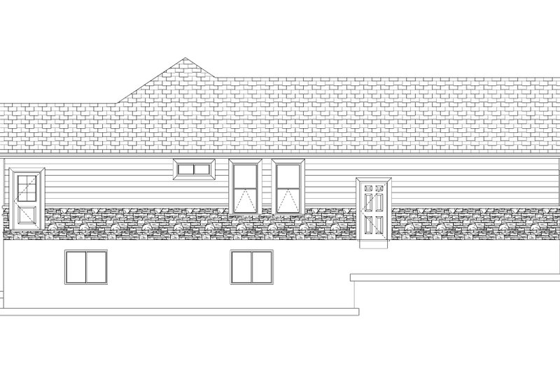 Architectural House Design - Exterior - Rear Elevation 3 for Ranch House Plan #1060-386 - 2 bed, 2 bath
