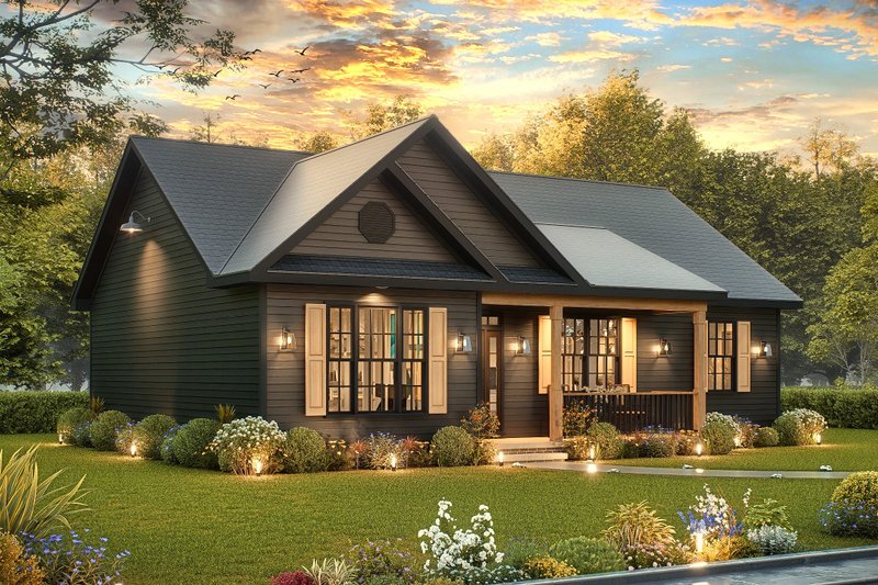 Home Plan - Exterior - Front Elevation 4 for Traditional House Plan #54-626 - 3 bed, 2 bath